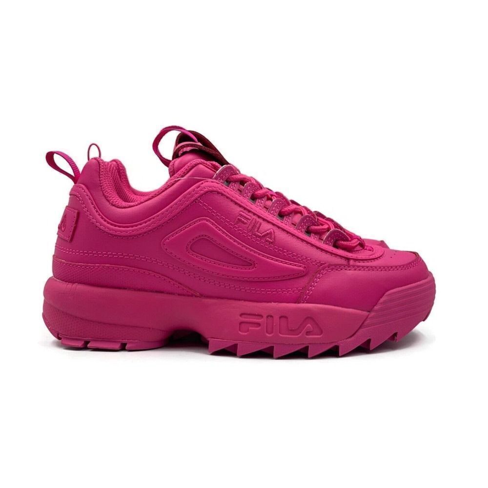 Fila Disruptor II Premium Women Casual Platform Shoe Hot Pink Sneaker Trainer